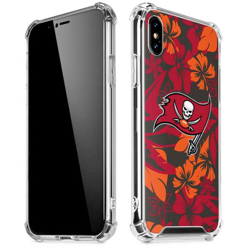 NFL Tampa Bay Buccaneers Tropical Print iPhone XS Max Clear Case